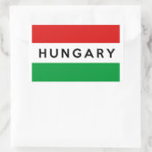 Sticker Rectangulaire symbole du pays de la hongrie nom (Sac)