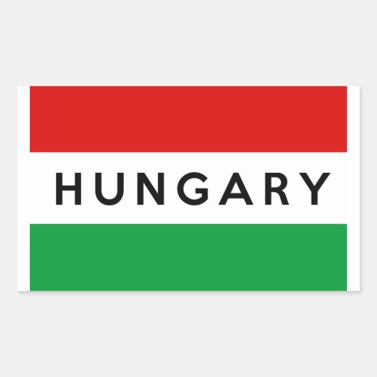 Sticker Rectangulaire symbole du pays de la hongrie nom (Devant)
