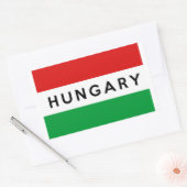 Sticker Rectangulaire symbole du pays de la hongrie nom (Enveloppe)