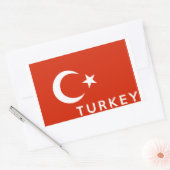 Sticker Rectangulaire symbole du pays de turquie nom (Enveloppe)