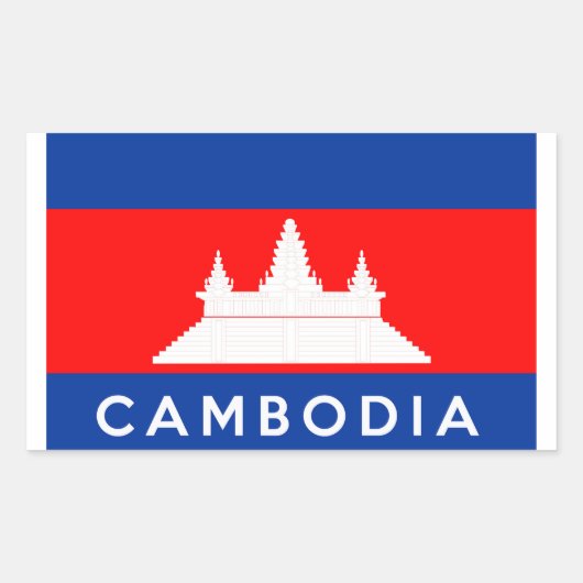 Sticker Rectangulaire symbole du pays du cambodge nom (Devant)