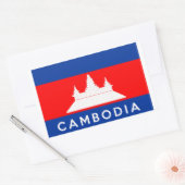 Sticker Rectangulaire symbole du pays du cambodge nom (Enveloppe)