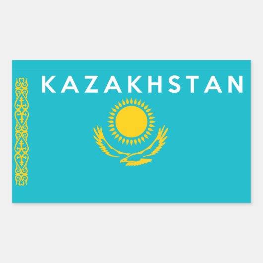 Sticker Rectangulaire symbole du pays du kazakhstan (Devant)