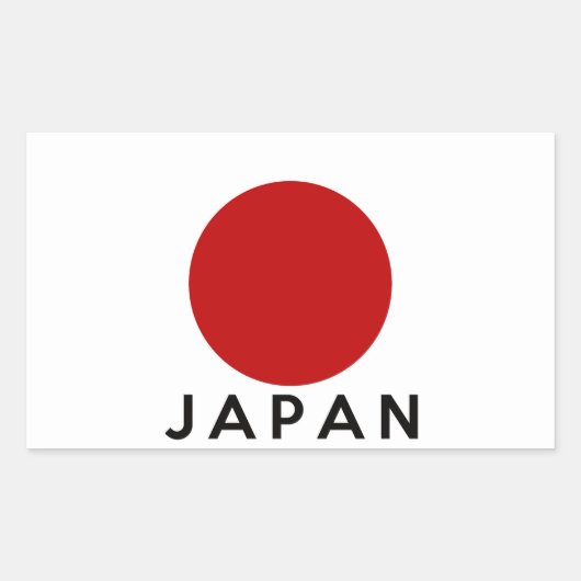 Sticker Rectangulaire symbole du pays japonais nom texte (Devant)