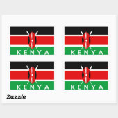 Sticker Rectangulaire symbole du pays kenya nom (Feuille)