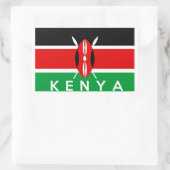 Sticker Rectangulaire symbole du pays kenya nom (Sac)