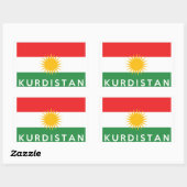 Sticker Rectangulaire symbole du pays kurdistan nom (Feuille)