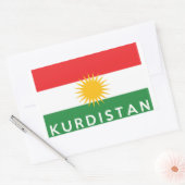 Sticker Rectangulaire symbole du pays kurdistan nom (Enveloppe)