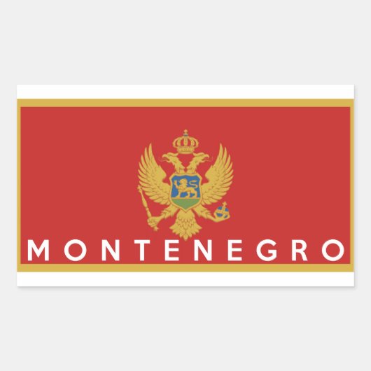Sticker Rectangulaire symbole du pays monténégro (Devant)