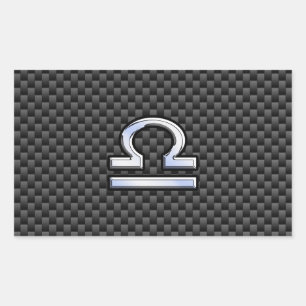 Sticker Rectangulaire Symbole du Zodiaque Balance sur Décor en Fibre de 