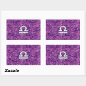 Sticker Rectangulaire Symbole du Zodiaque de Libra sur Camo numérique Fu (Feuille)