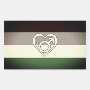 Sticker Rectangulaire Symbole et drapeau de la Fierté d'Androphilie