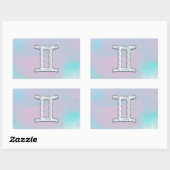 Sticker Rectangulaire Symbole Gemini de style perle (Feuille)