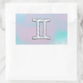 Sticker Rectangulaire Symbole Gemini de style perle (Sac)