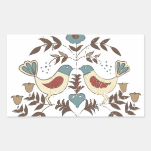 Sticker Rectangulaire SYMBOLE Hex Amish néerlandais Pennsylvanie Bird Am