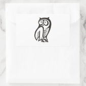 Sticker Rectangulaire Symbole hibou noir (Sac)