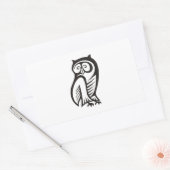 Sticker Rectangulaire Symbole hibou noir (Enveloppe)