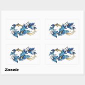 Sticker Rectangulaire Symbole infini de papillons Morpho bleus (Feuille)