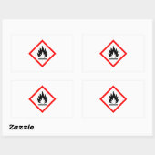 Sticker Rectangulaire Symbole inflammable / Pictogramme (Feuille)