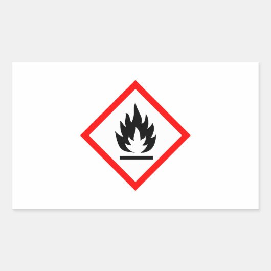 Sticker Rectangulaire Symbole inflammable / Pictogramme (Devant)