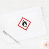 Sticker Rectangulaire Symbole inflammable / Pictogramme (Enveloppe)
