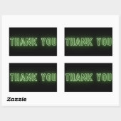 Sticker Rectangulaire SYMBOLE NEON Vert Merci tendance (Feuille)
