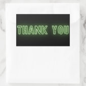 Sticker Rectangulaire SYMBOLE NEON Vert Merci tendance (Sac)