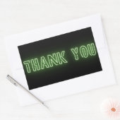 Sticker Rectangulaire SYMBOLE NEON Vert Merci tendance (Enveloppe)