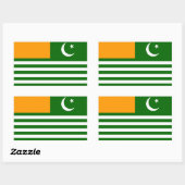 Sticker Rectangulaire symbole province du drapeau du pays du cachemire (Feuille)