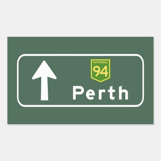 Sticker Rectangulaire Symbole routier de Perth, Australie (Devant)