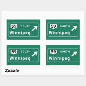 Sticker Rectangulaire Symbole routier de Winnipeg, Canada (Feuille)