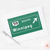 Sticker Rectangulaire Symbole routier de Winnipeg, Canada (Enveloppe)