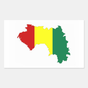 Sticker Rectangulaire symbole silhouette du drapeau du pays de Guinée