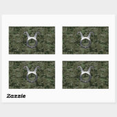 Sticker Rectangulaire Symbole Taurus Zodiac sur le camouflage numérique  (Feuille)
