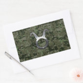 Sticker Rectangulaire Symbole Taurus Zodiac sur le camouflage numérique  (Enveloppe)