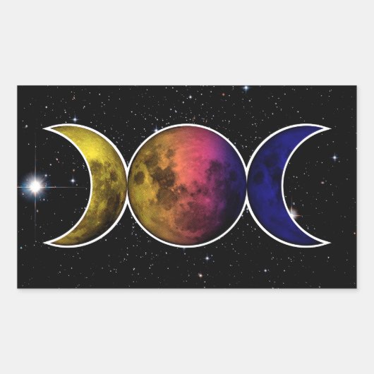 Sticker Rectangulaire Symbole Triple Goddess Moon (Devant)