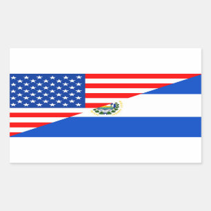 Sticker Rectangulaire symbole usa el salvador pays demi-drapeau amérique