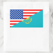 Sticker Rectangulaire symbole usa Kazakhstan pays demi drapeau de l'amér (Sac)