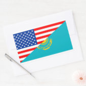 Sticker Rectangulaire symbole usa Kazakhstan pays demi drapeau de l'amér (Enveloppe)
