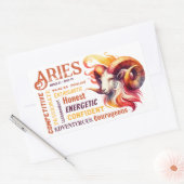 Sticker Rectangulaire SYMBOLE Zodiaque Aries Traits Aquarelle Ram (Enveloppe)