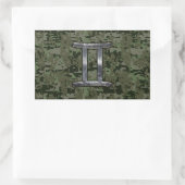 Sticker Rectangulaire SYMBOLE Zodiaque Gemini sur Camouflage numérique v (Sac)