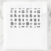 Sticker Rectangulaire Symboles africains Adinkra (Sac)