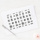 Sticker Rectangulaire Symboles africains Adinkra (Enveloppe)