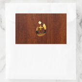 Sticker Rectangulaire Symboles de croix chrétiens nazarènes en or (Sac)