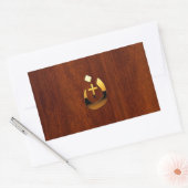 Sticker Rectangulaire Symboles de croix chrétiens nazarènes en or (Enveloppe)