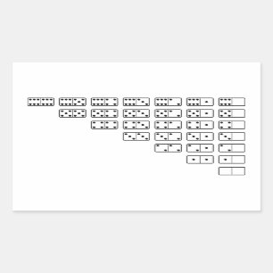 Sticker Rectangulaire Symboles Domino noir et blanc