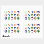Sticker Rectangulaire Symboles écologiques (Feuille)
