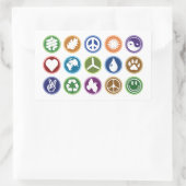 Sticker Rectangulaire Symboles écologiques (Sac)