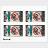Sticker Rectangulaire Sympa PAS DE BAIGNADE Signal d'avertissement (Feuille)