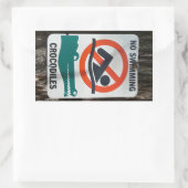 Sticker Rectangulaire Sympa PAS DE BAIGNADE Signal d'avertissement (Sac)